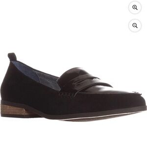 Dr. Scholl’s Eclipse Flat Penny Loafers, Black Suede